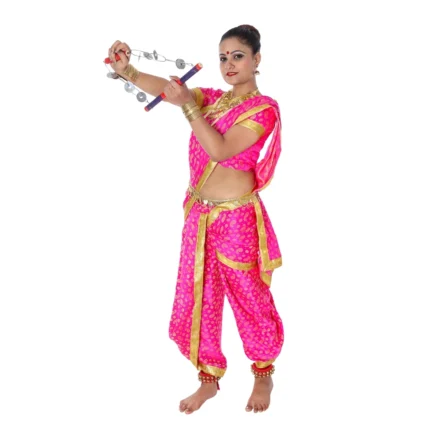 Lavani Saree Fancy Dress Costume Pink