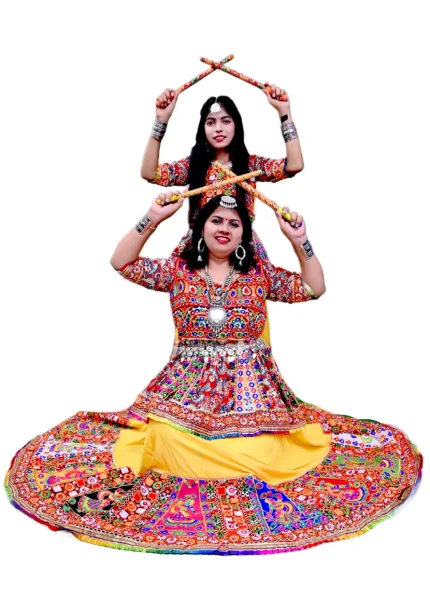 Navratri Koti Style Garba Lehenga Fancy Dress for Mother and Daughter - Combo