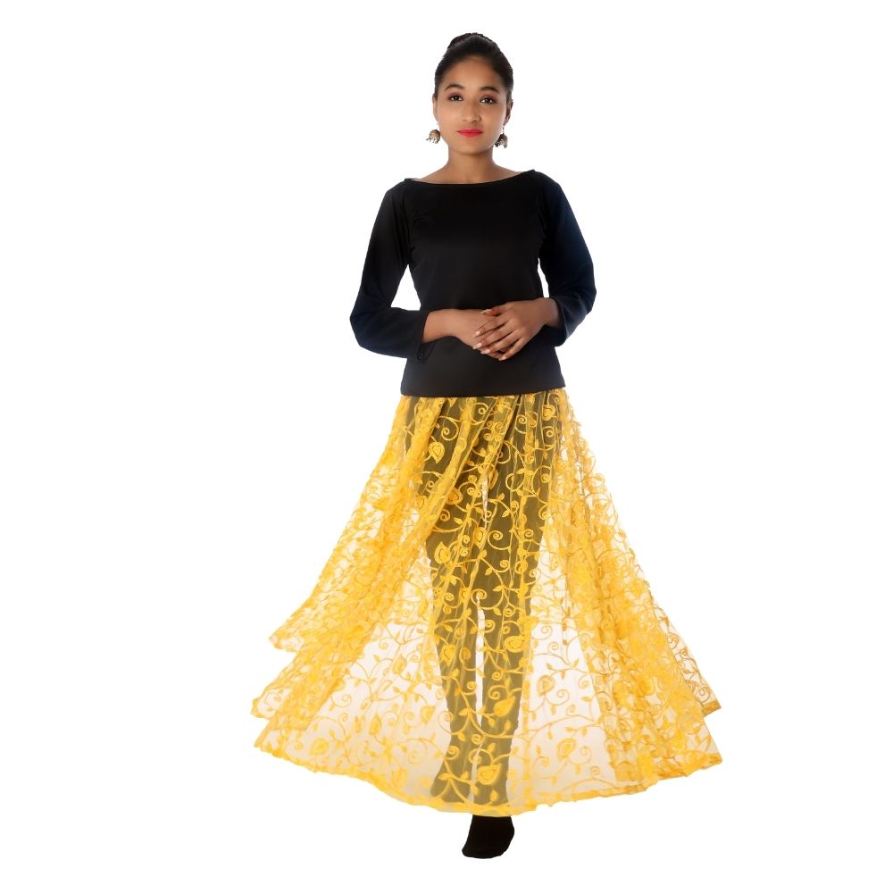 Contemporary and Indo Western Dance Costume – Yellow And Black