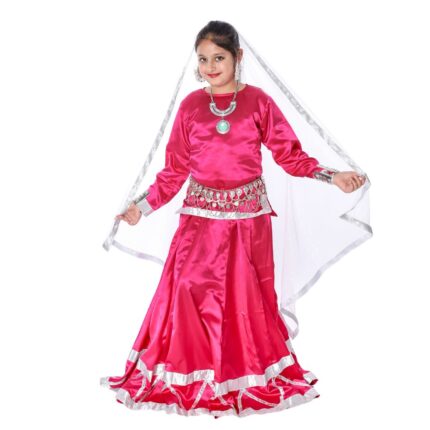 Fancy Dress Lehenga Costumes Magenta With White Dupatta