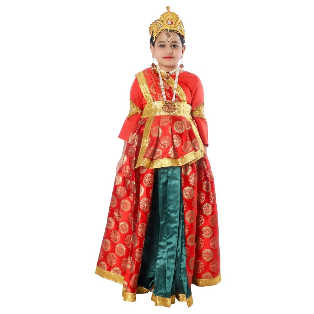 Hindu Rani Fancy Dress Costume For Girls